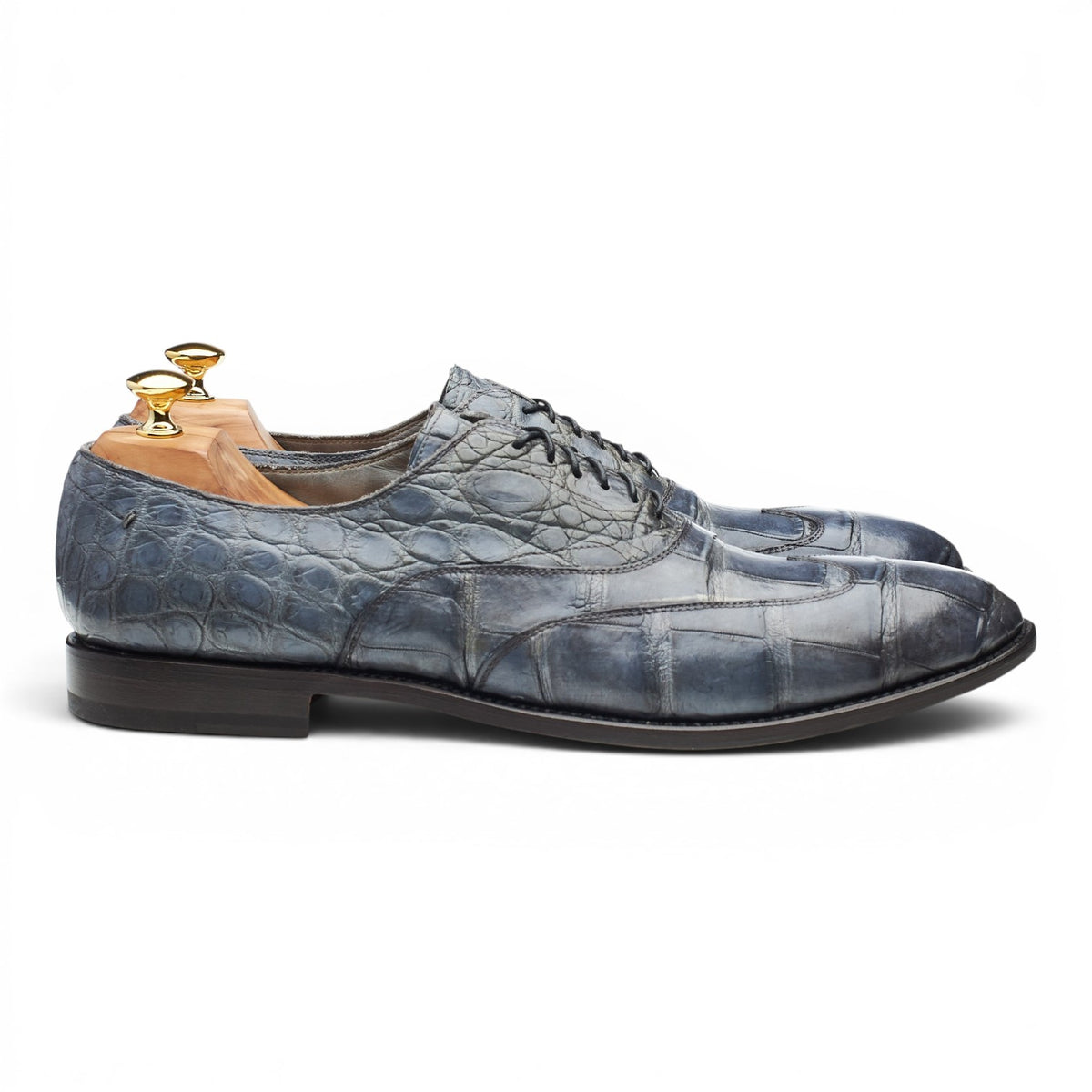 Raparo Blue Alligator Leather Oxford UK 12 EU 46