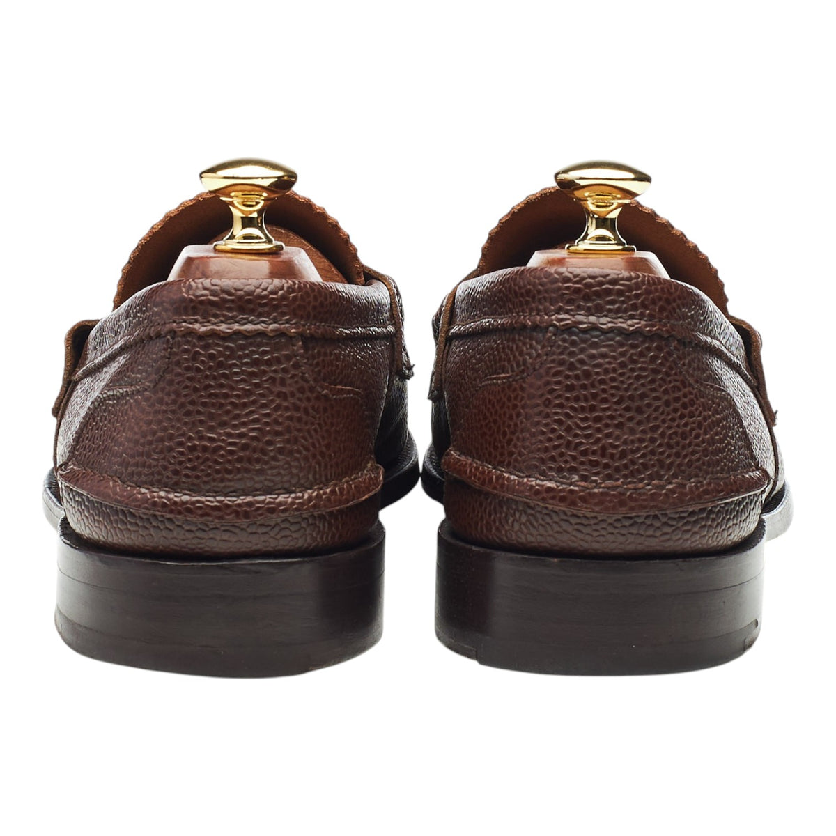 'Arran' Brown Grain Unlined Leather Loafers UK 9.5 F
