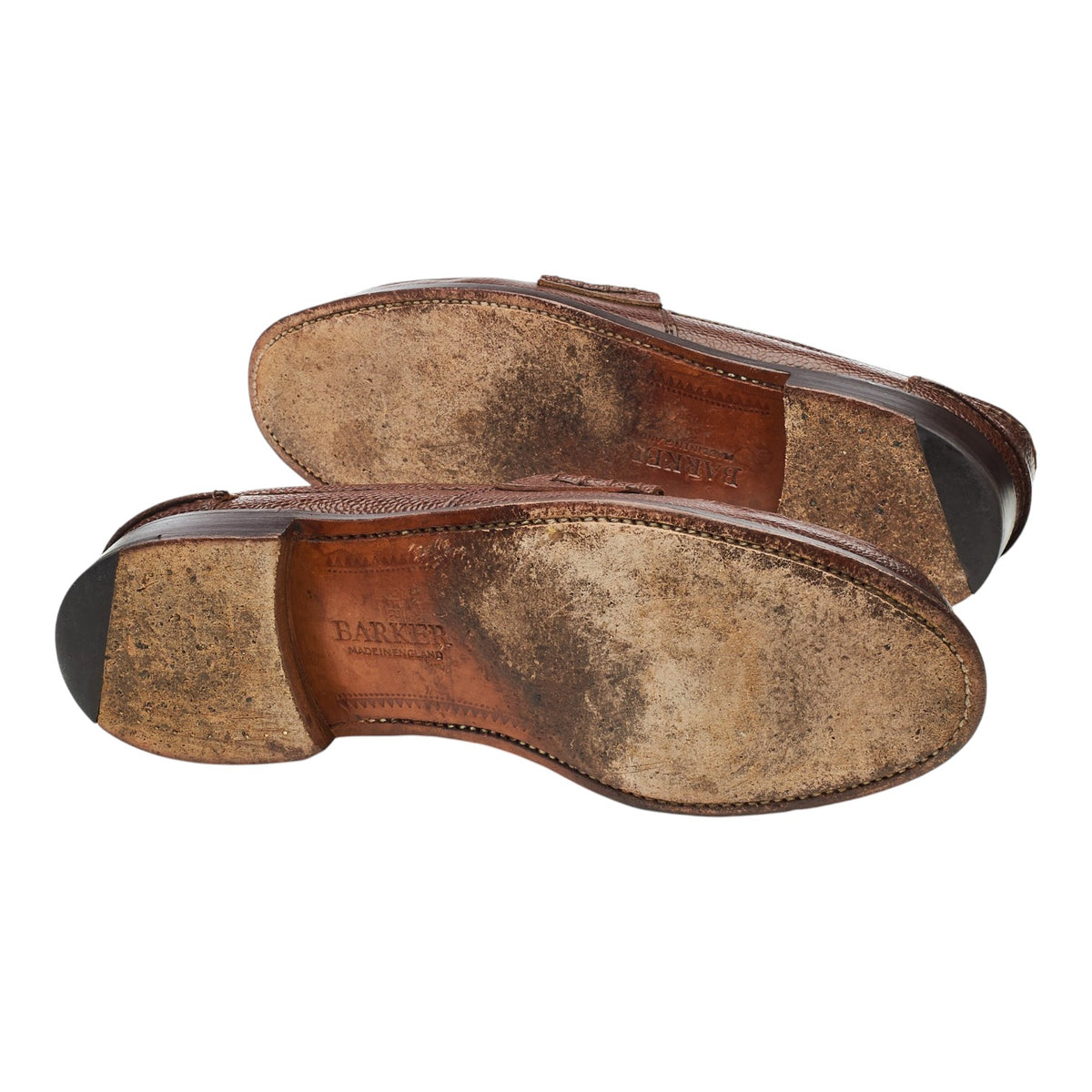 'Arran' Brown Grain Unlined Leather Loafers UK 9.5 F