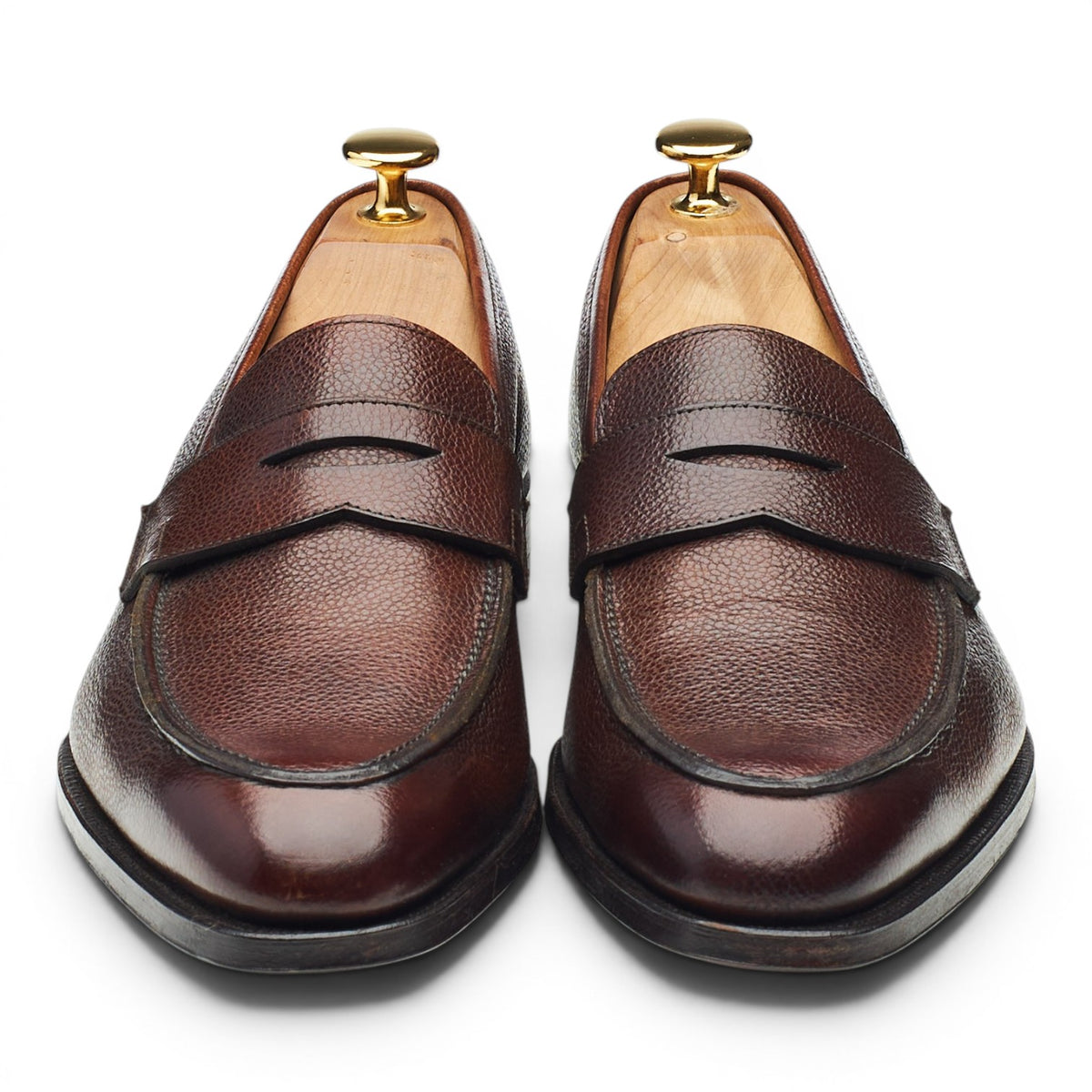 'Cadogan' Dark Brown Grain Leather Loafers UK 6.5 E