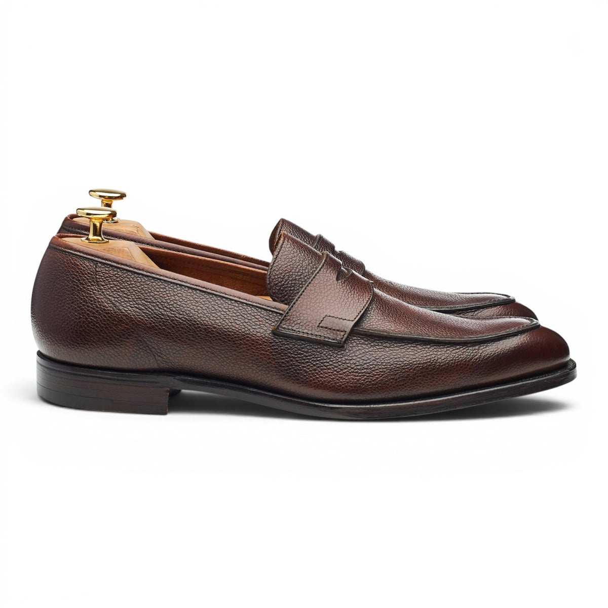 'Cadogan' Dark Brown Grain Leather Loafers UK 6.5 E
