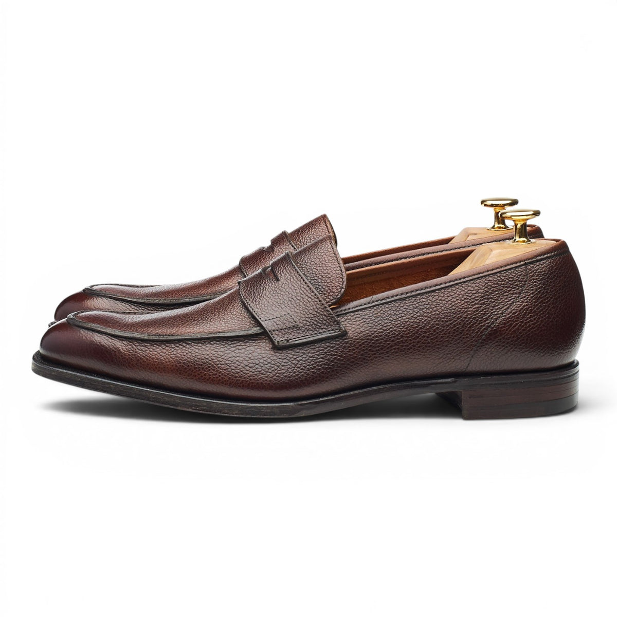 'Cadogan' Dark Brown Grain Leather Loafers UK 6.5 E