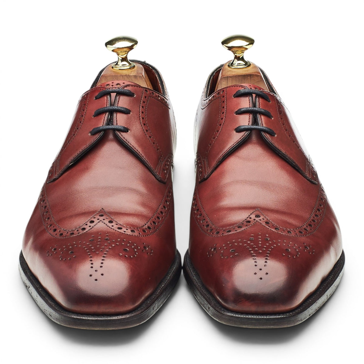 'Aberdeen' Burgundy Leather Derby Brogues UK 7.5 E