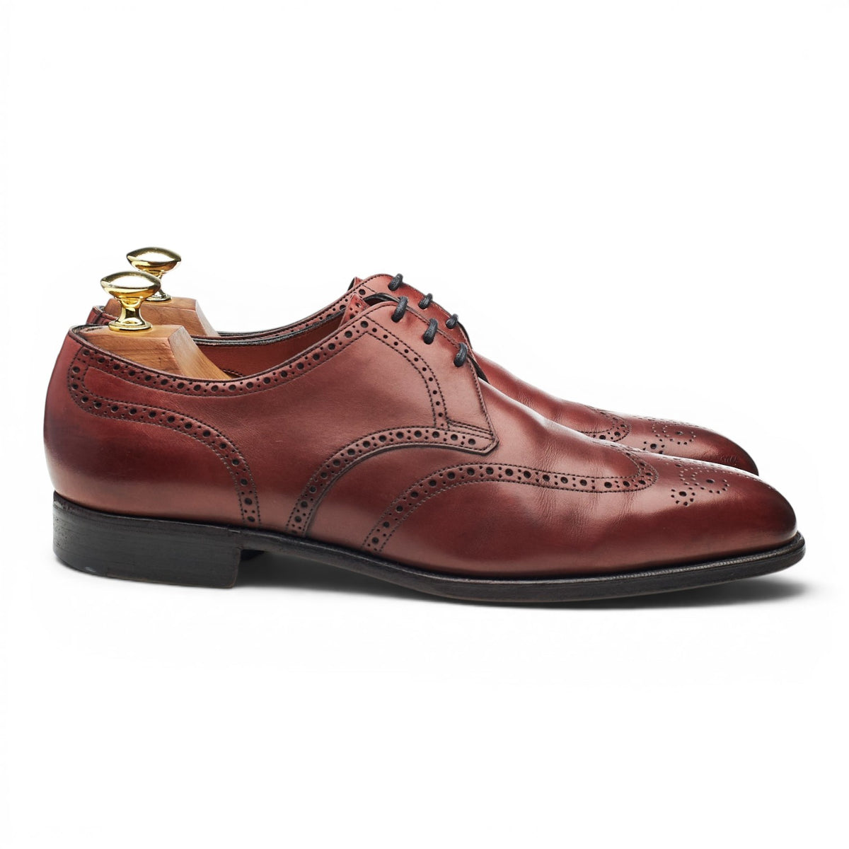'Aberdeen' Burgundy Leather Derby Brogues UK 7.5 E