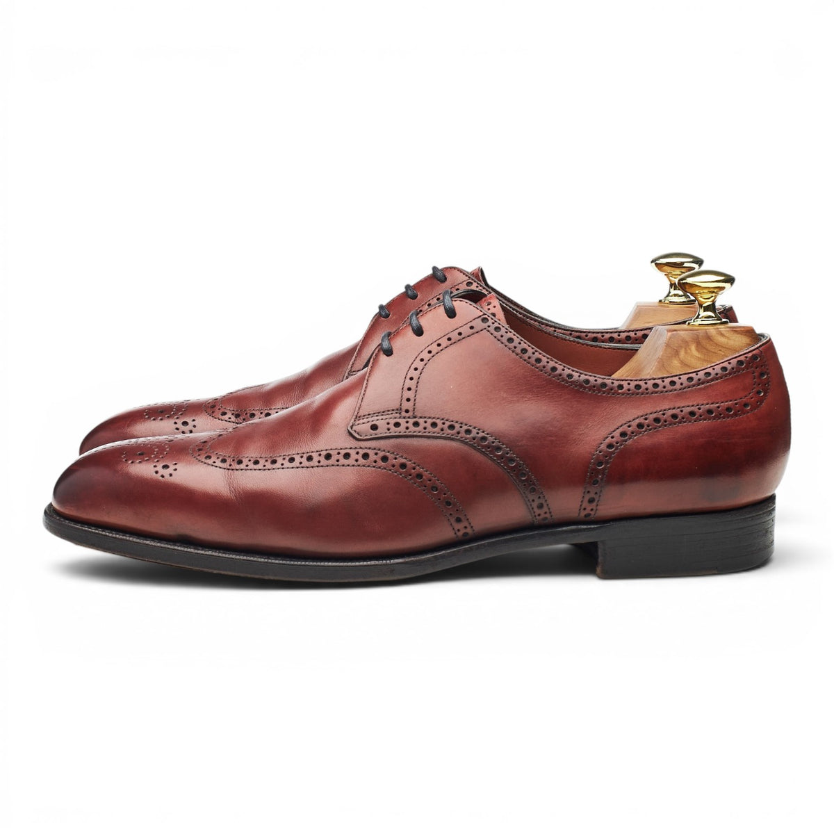 'Aberdeen' Burgundy Leather Derby Brogues UK 7.5 E