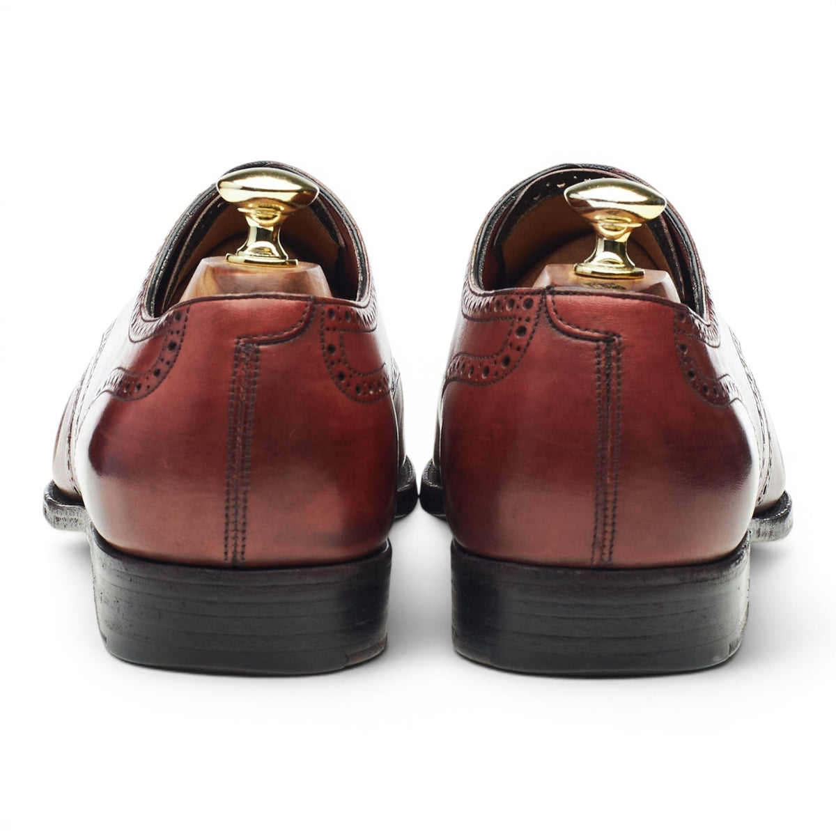 'Aberdeen' Burgundy Leather Derby Brogues UK 7.5 E