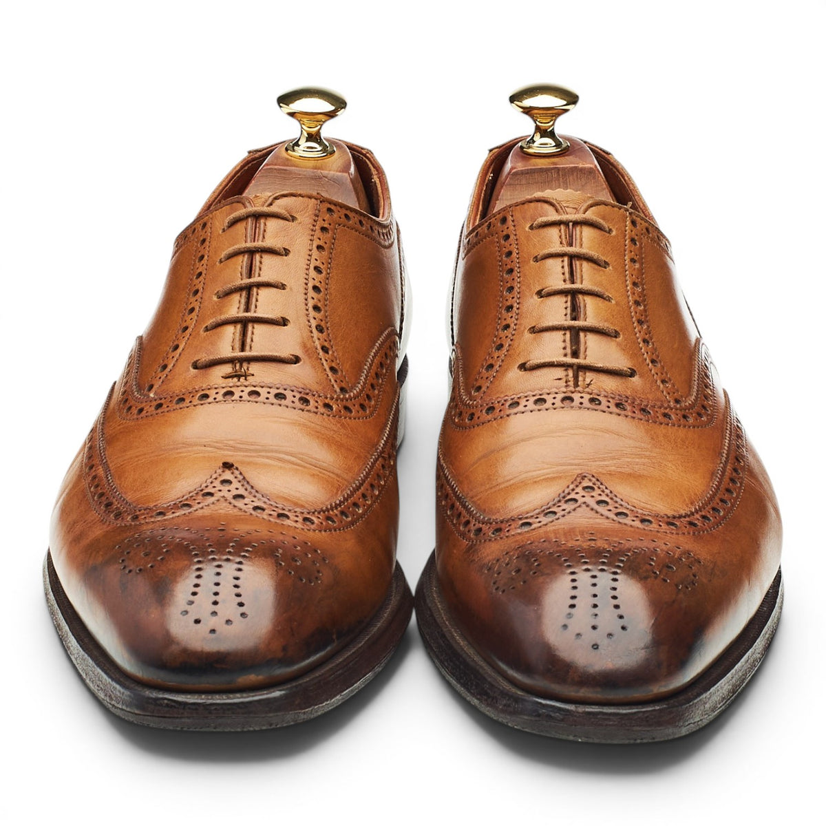 'Clifford' Tan Brown Leather Oxford Brogues UK 9 E