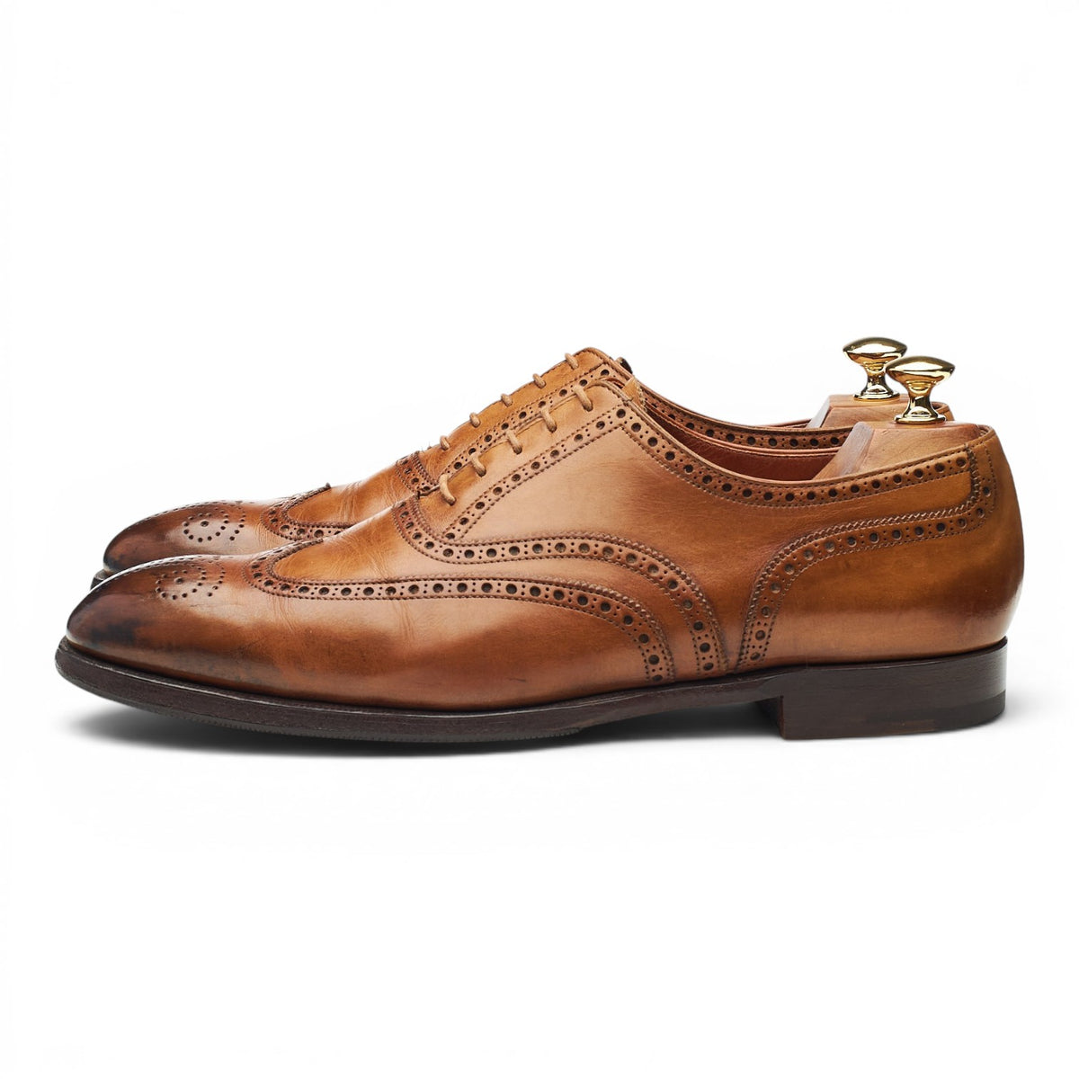 'Clifford' Tan Brown Leather Oxford Brogues UK 9 E