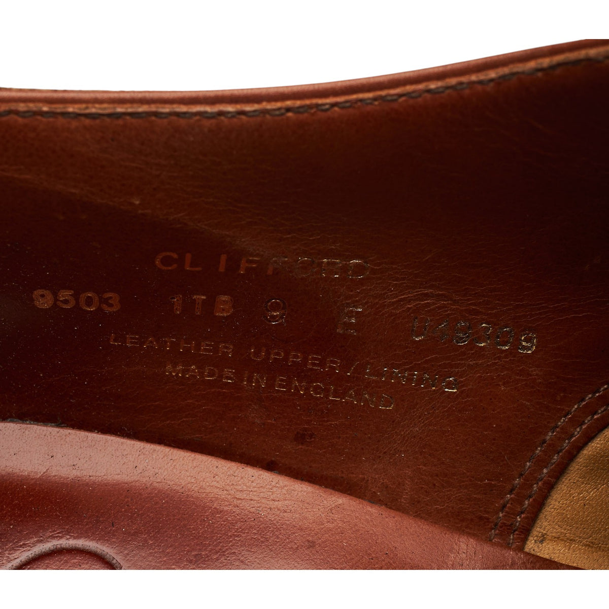 'Clifford' Tan Brown Leather Oxford Brogues UK 9 E