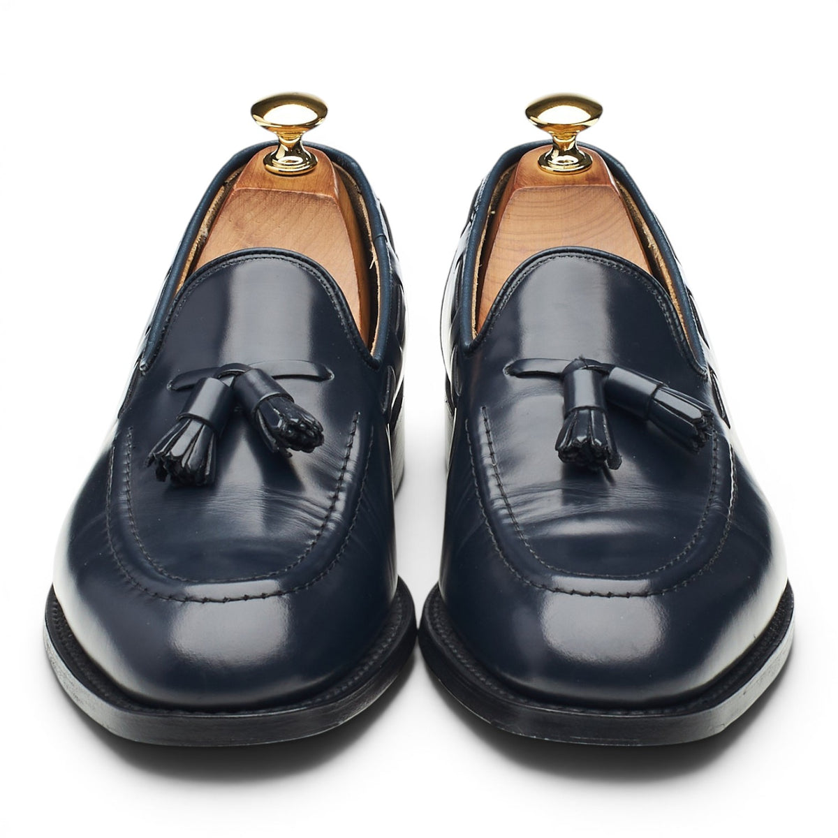 'Kingsley 2' Navy Blue Leather Tassel Loafers UK 6 G
