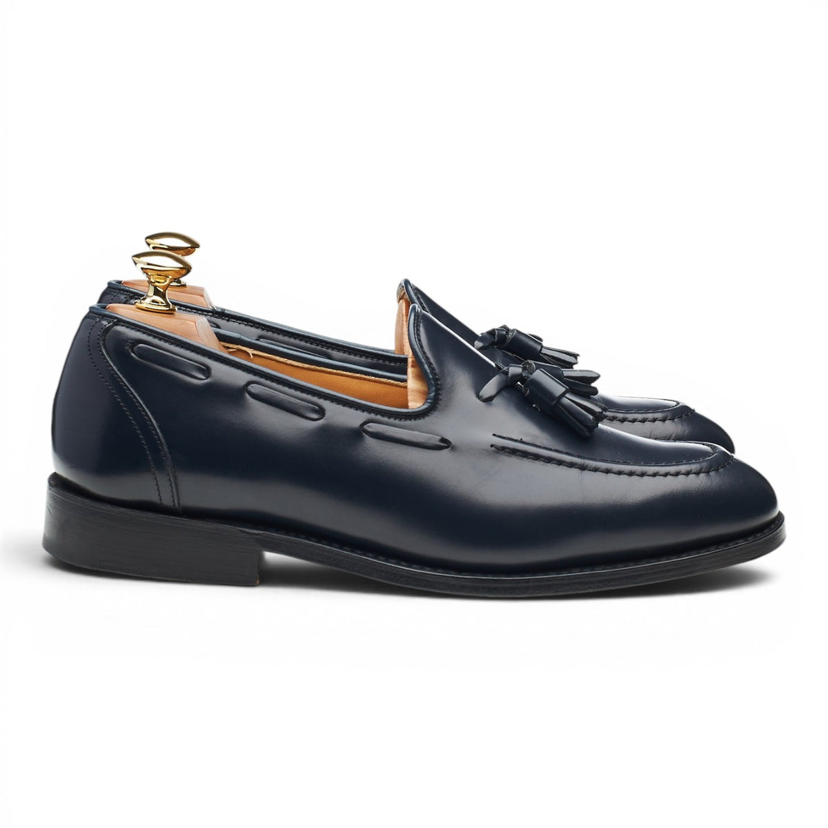 'Kingsley 2' Navy Blue Leather Tassel Loafers UK 6 G