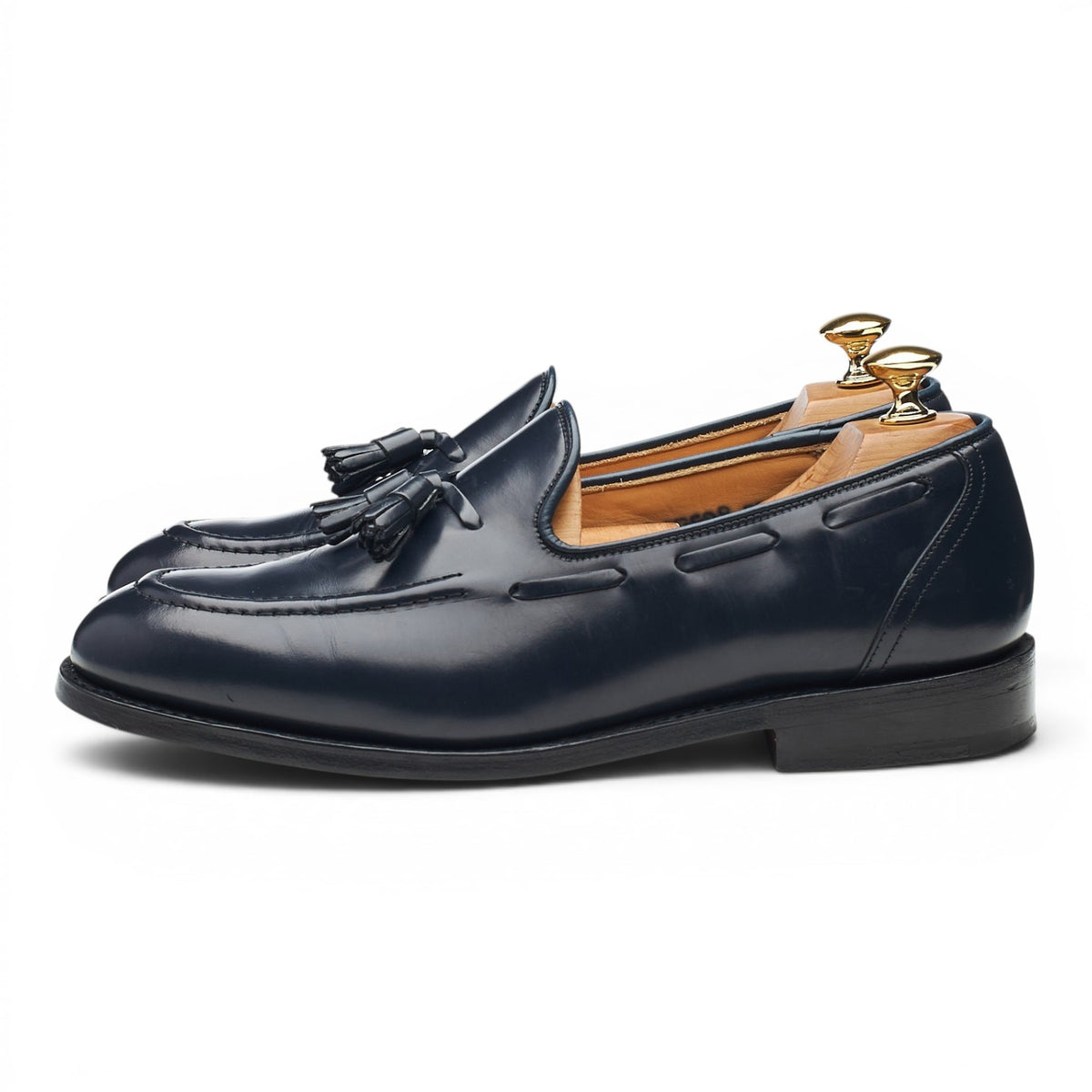 'Kingsley 2' Navy Blue Leather Tassel Loafers UK 6 G