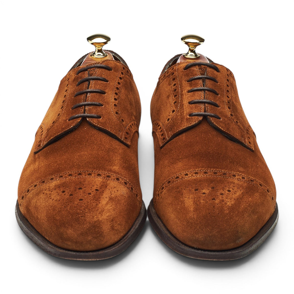 'Cardiff' Snuff Brown Suede Derby Brogues UK 9.5 F