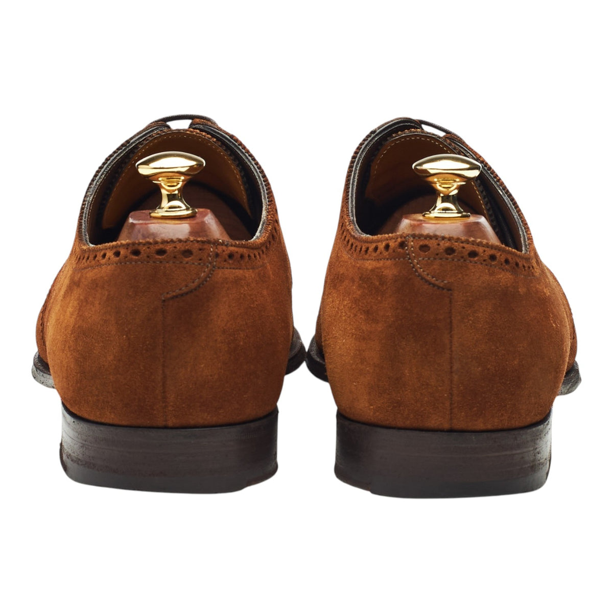 'Cardiff' Snuff Brown Suede Derby Brogues UK 9.5 F