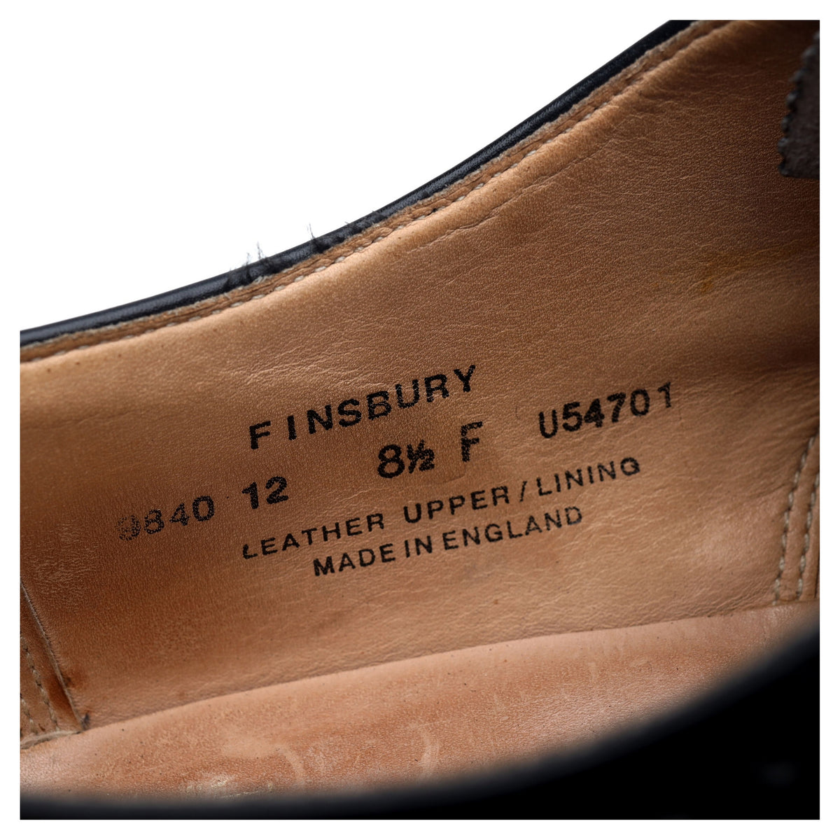 &#39;Finsbury&#39; Black Leather Oxford Brogues UK 8.5 F