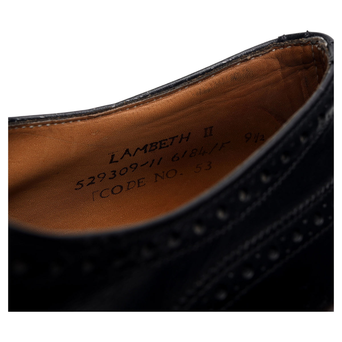 &#39;Lambeth ll&#39; Black Leather Oxford Brogues UK 9.5 F