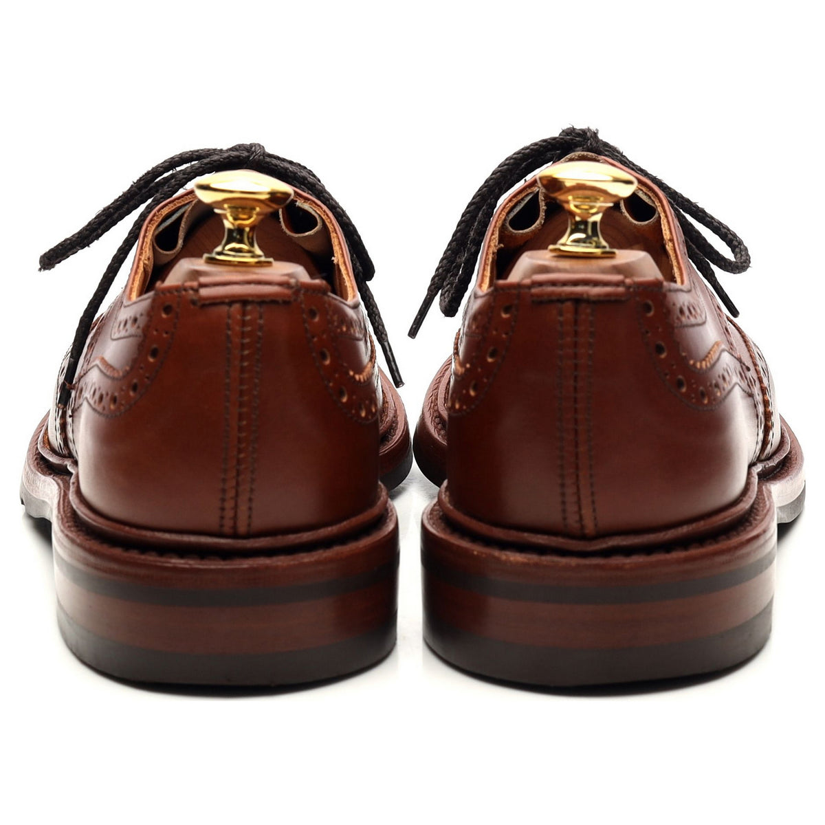 &#39;Bourton&#39; Tan Brown Leather Derby Brogues UK 6