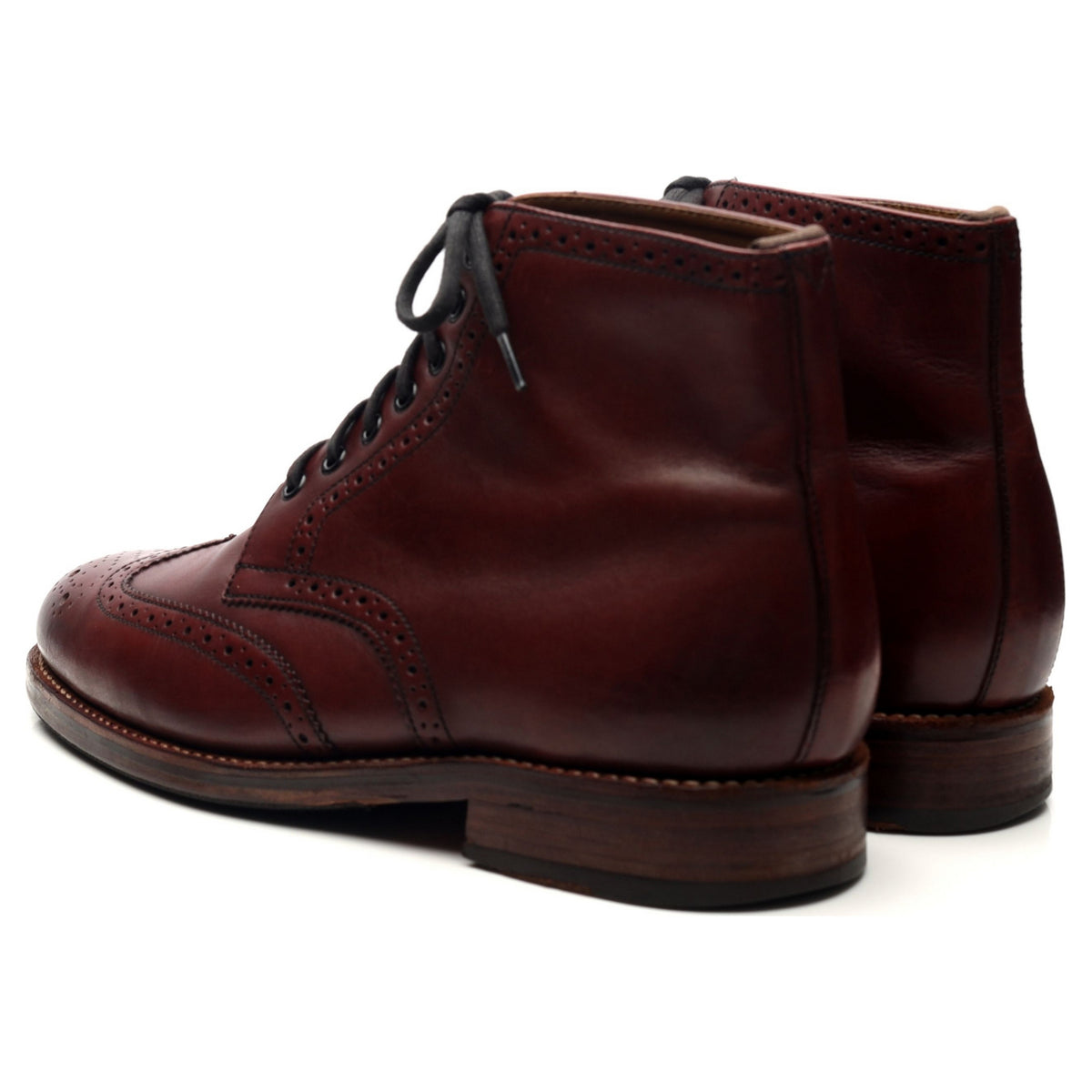 &#39;Sharp&#39; Burgundy Leather Brogue Boots UK 6.5 G