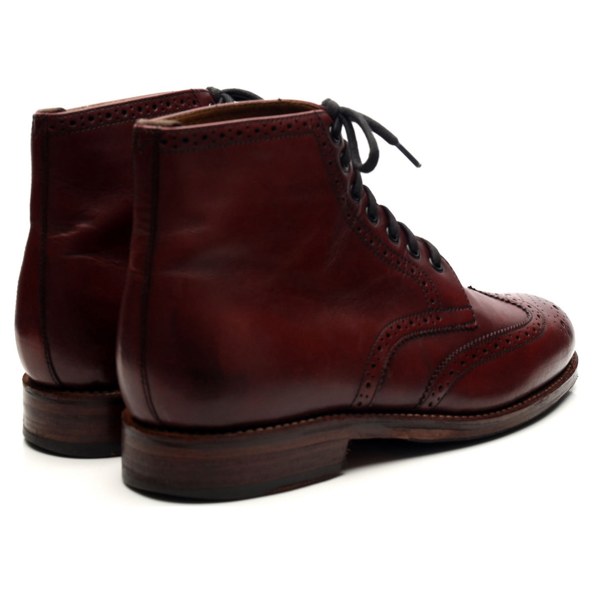 &#39;Sharp&#39; Burgundy Leather Brogue Boots UK 6.5 G