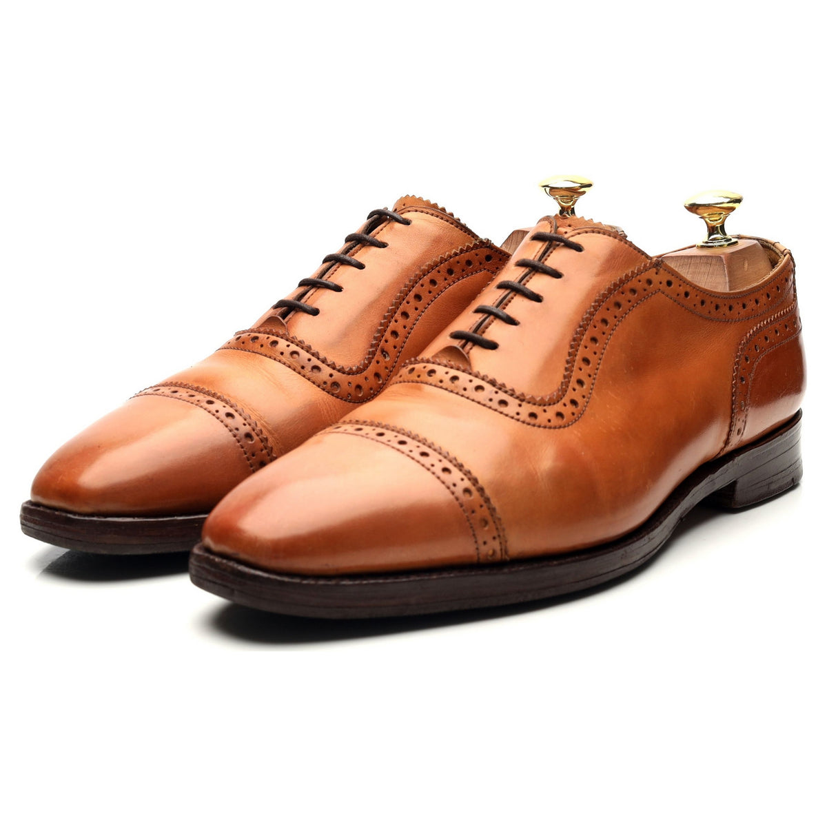 &#39;Belgrave&#39; Tan Brown Leather Oxford UK 8