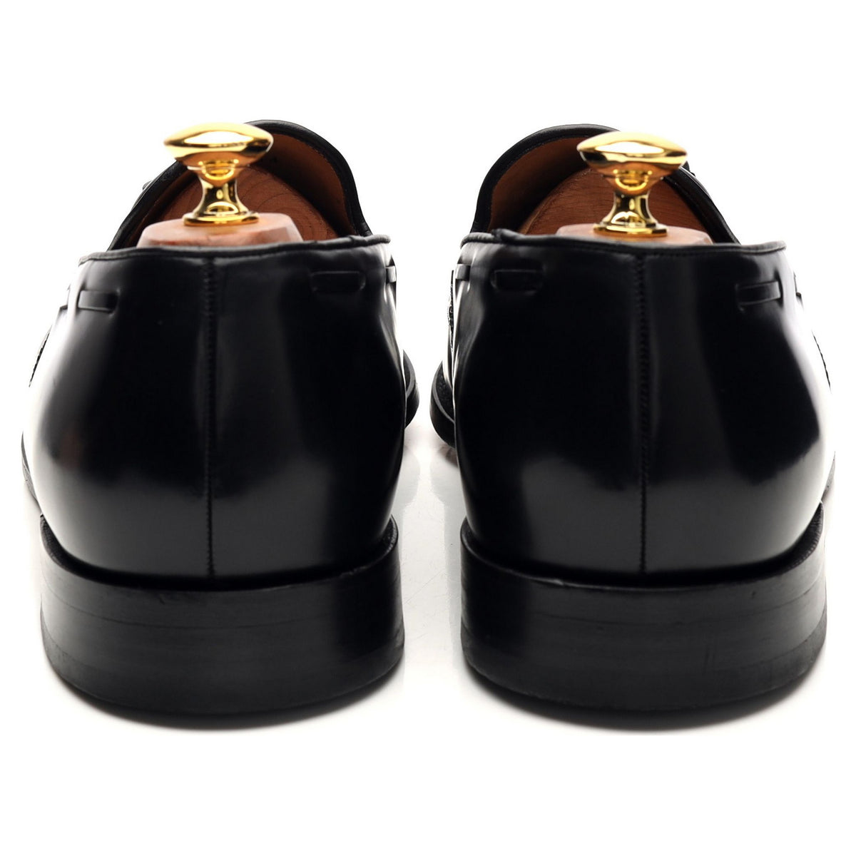 &#39;Clive&#39; Black Leather Tassel Loafers UK 10.5 F