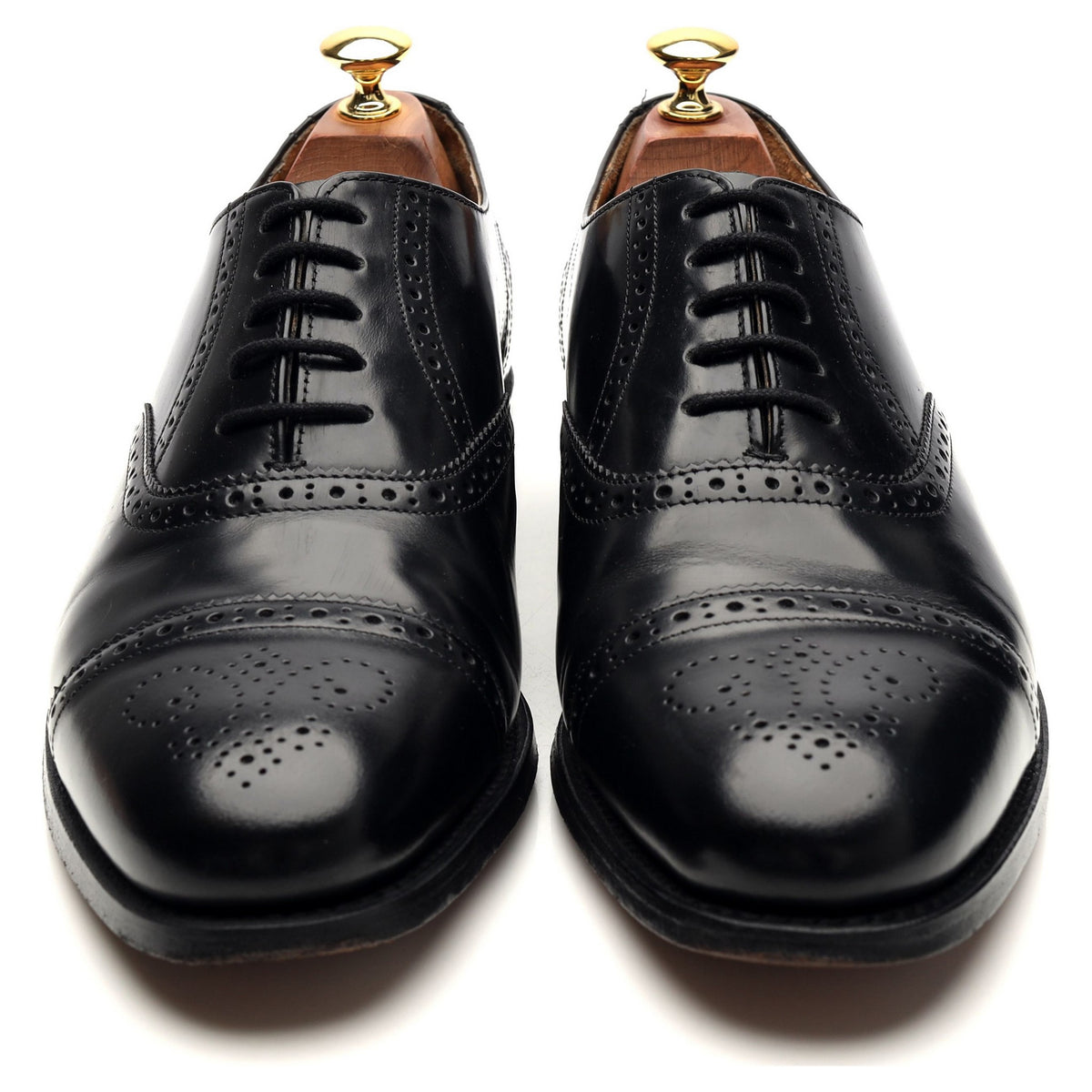 &#39;Gatwick&#39; Black Leather Oxford Brogues UK 9 G