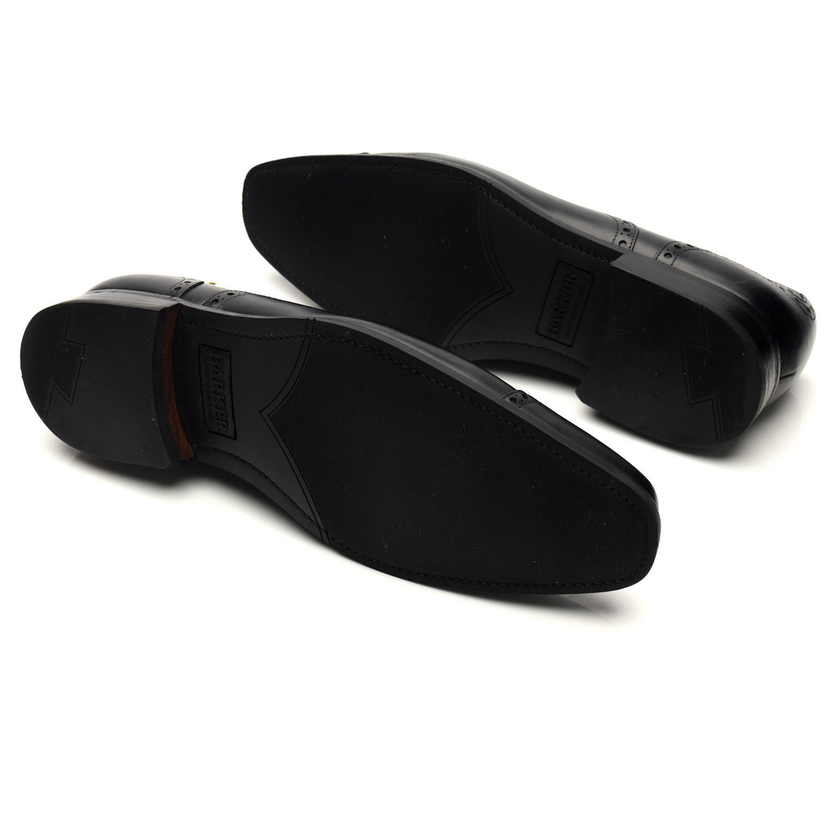 &#39;Luke&#39; Black Leather Oxford Semi Brogues UK 8 G