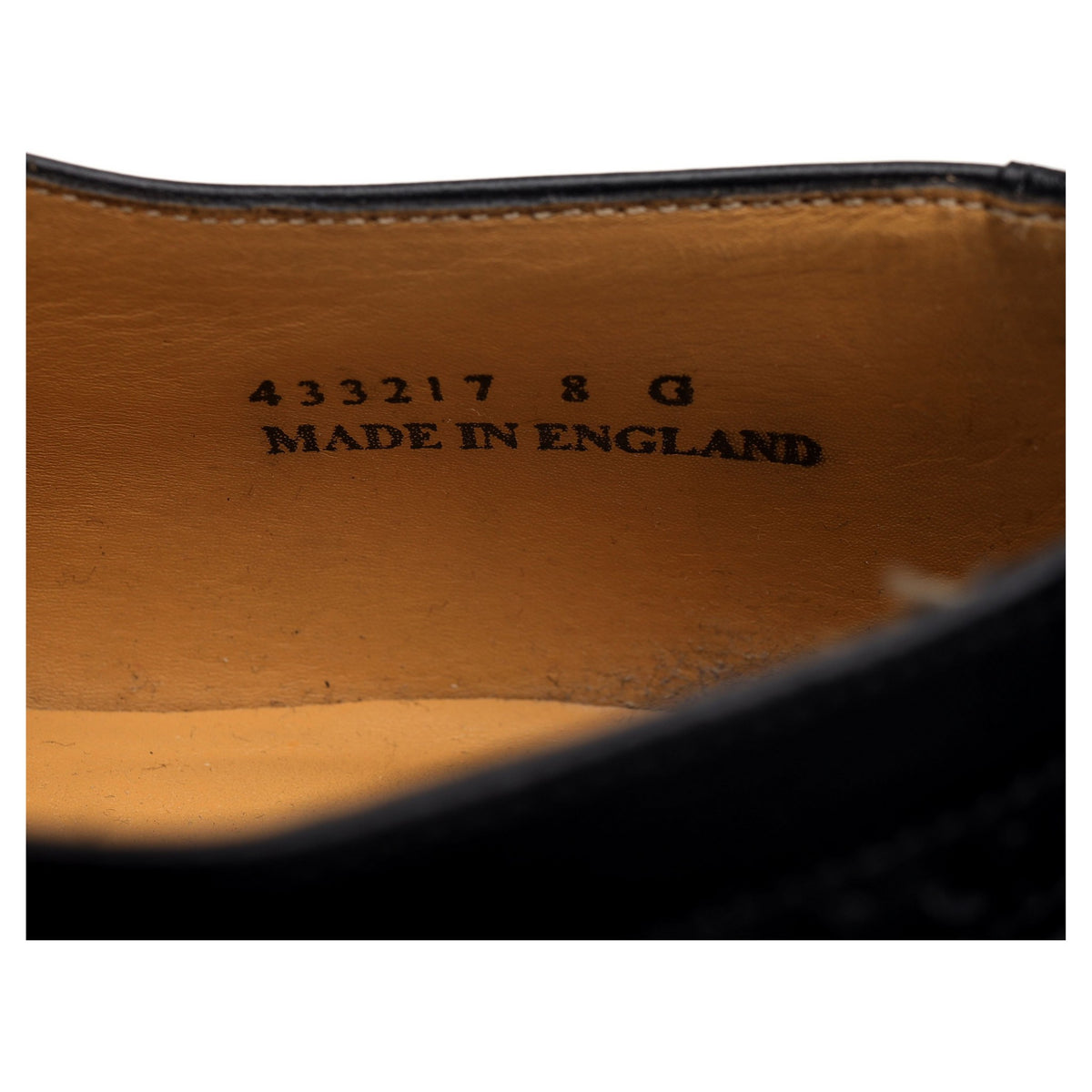 &#39;Luke&#39; Black Leather Oxford Semi Brogues UK 8 G