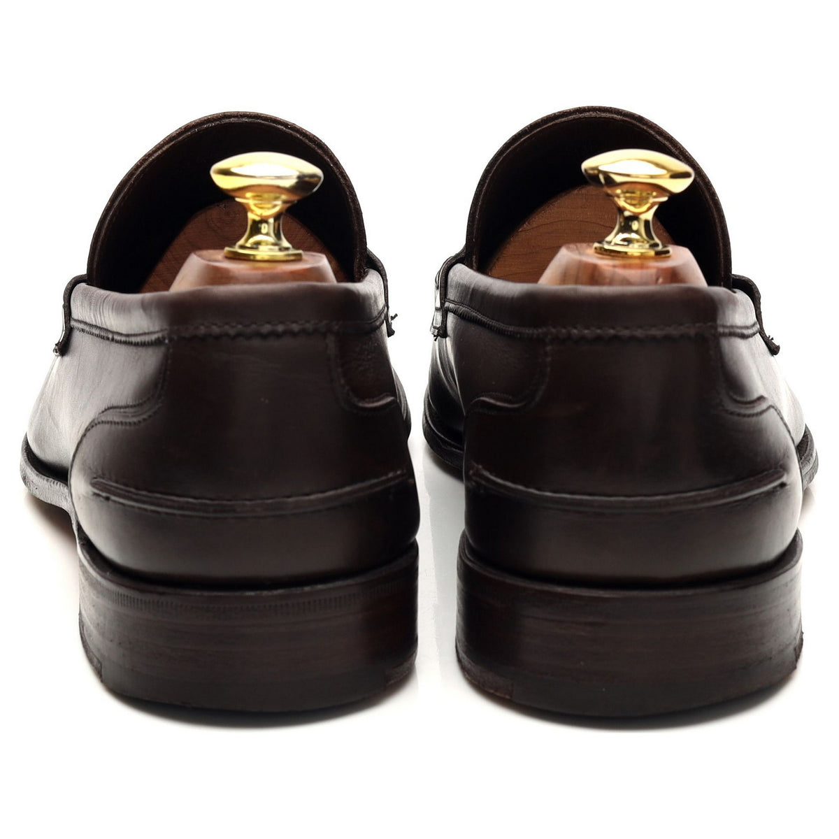 &#39;Jake&#39; Dark Brown Leather Loafers UK 8.5