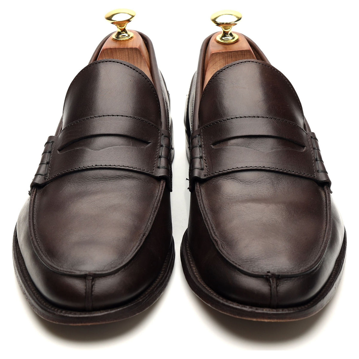 &#39;Jake&#39; Dark Brown Leather Loafers UK 8.5