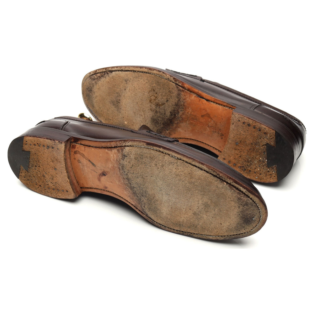 &#39;Jake&#39; Dark Brown Leather Loafers UK 8.5