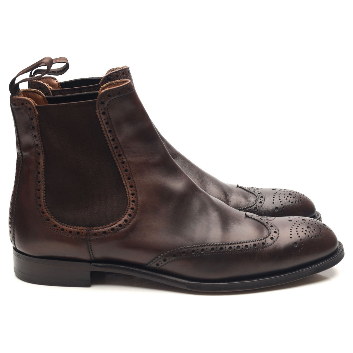 &#39;Albert II&#39; Dark Brown Leather Chelsea Boots UK 7 F