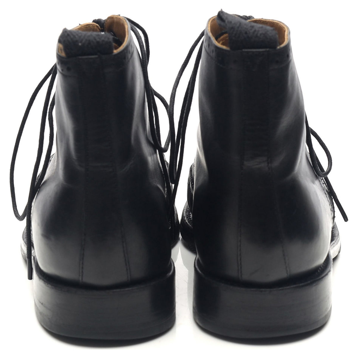 &#39;Sharp&#39; Black Leather Brogue Boots UK 6 G