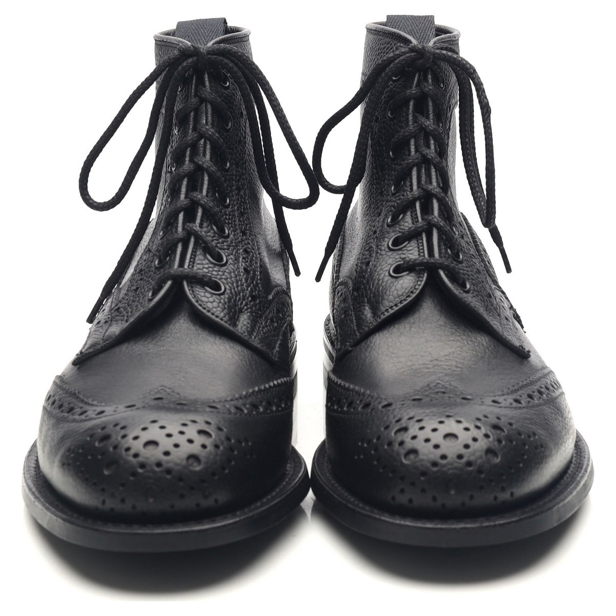 &#39;Adstone&#39; Black Leather Brogue Boots UK 6.5