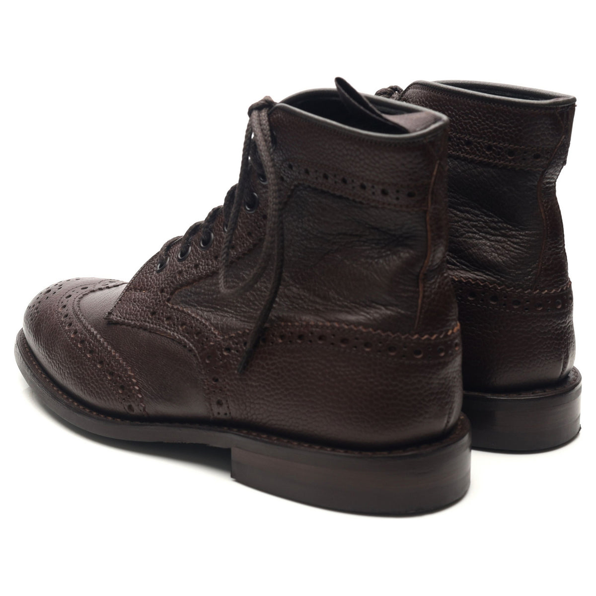 &#39;Adstone&#39; Dark Brown Leather Brogue Boots UK 6.5
