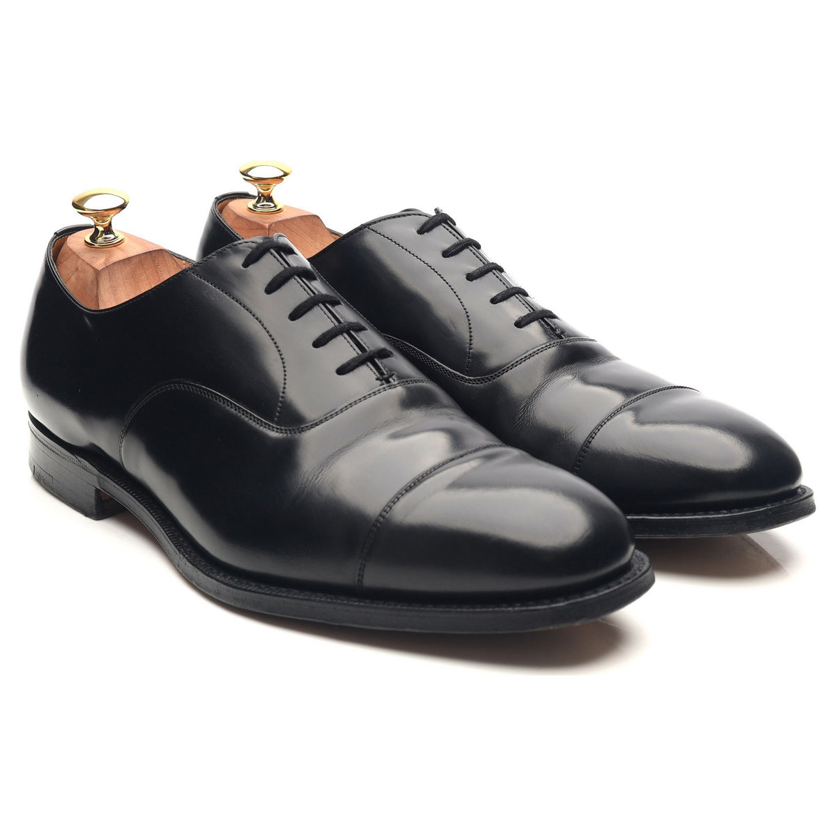 &#39;Balmoral&#39; Black Leather Oxford UK 10.5 G
