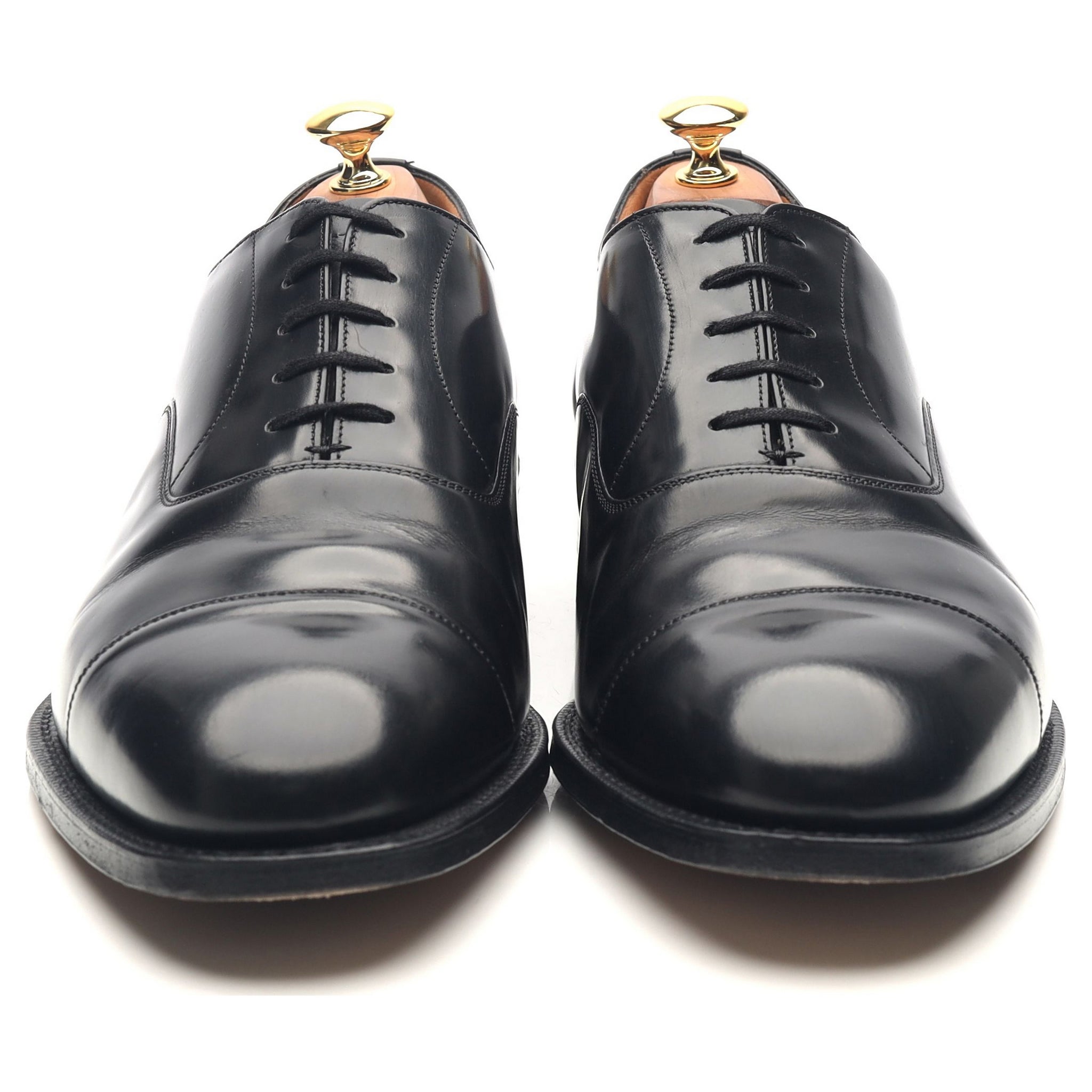 Balmoral' Black Leather Oxford UK 10.5 G - Abbot's Shoes