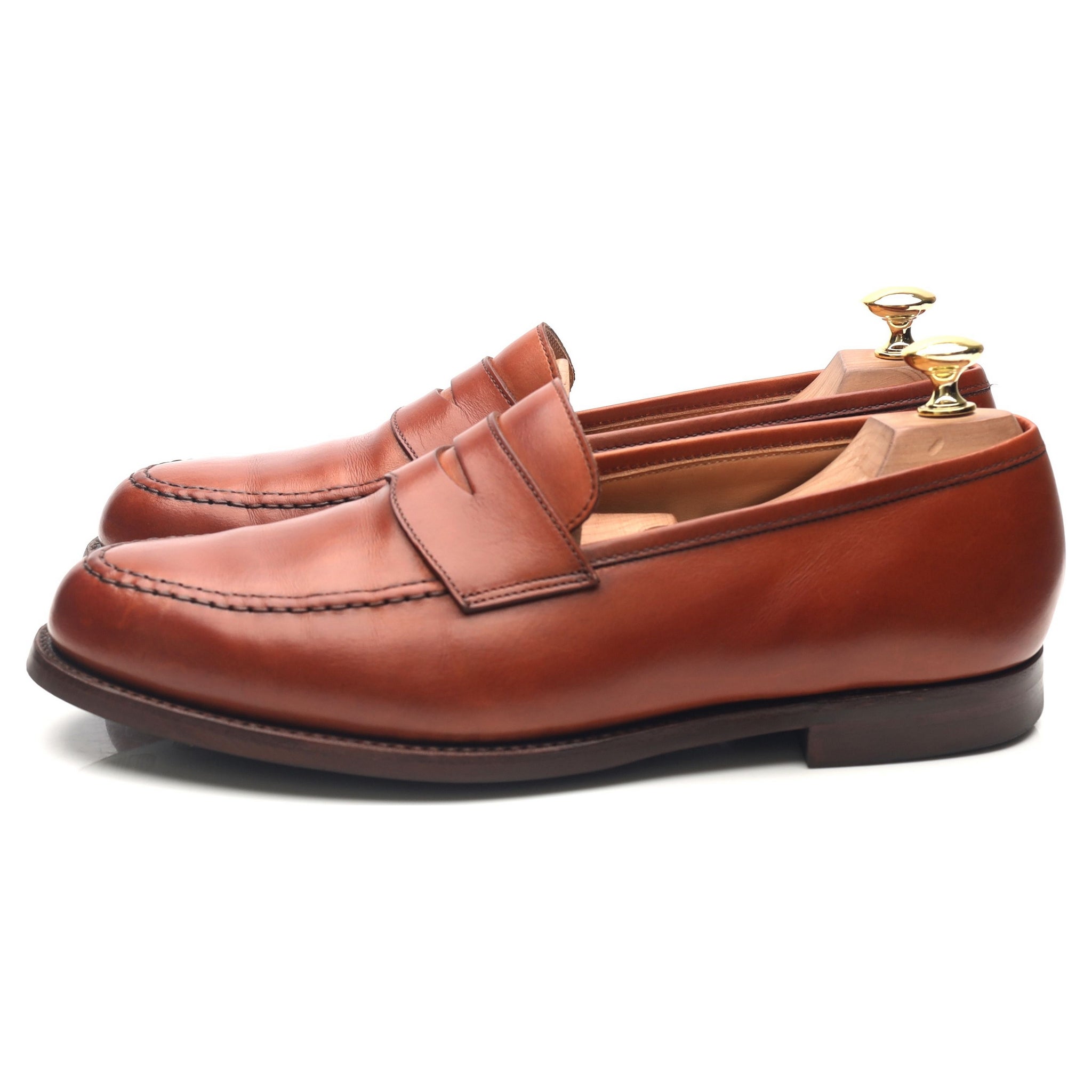 [美品] Crockett & Jones ONSLOW（UK6.5E） Boston' Tan Brown Leather Loafers UK 8.5 E - Abbot's Shoes
