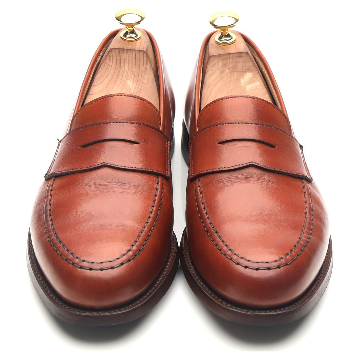 &#39;Boston&#39; Tan Brown Leather Loafers UK 8.5 E
