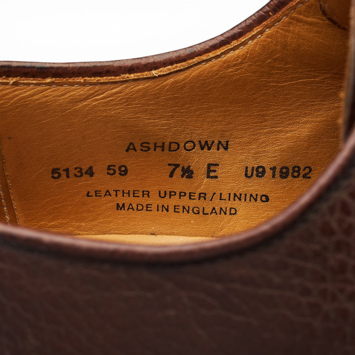'Ashdown' Dark Brown Grain Leather Derby UK 7.5 E