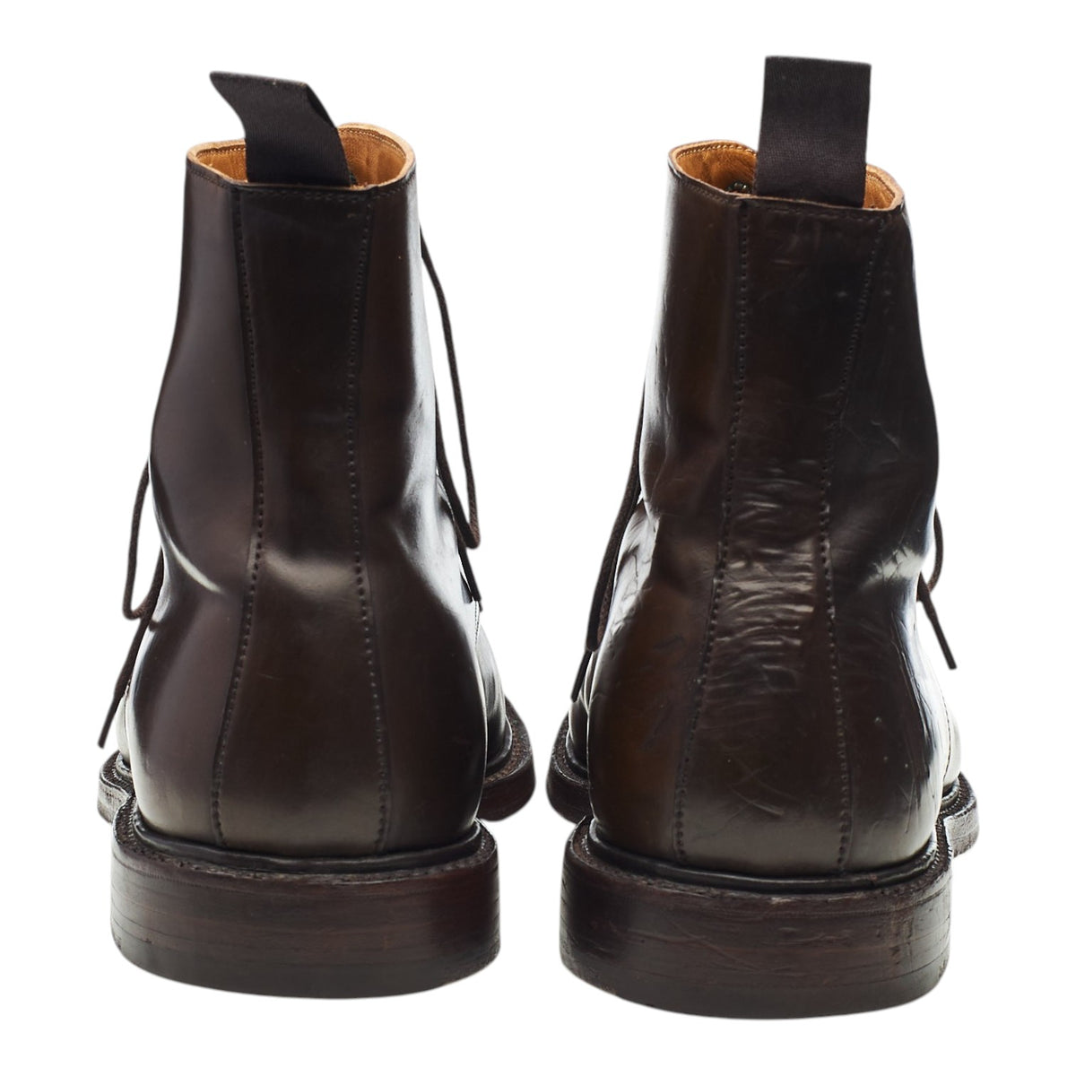'Harlech' Dark Brown Cordovan Leather Boots UK 9.5 E