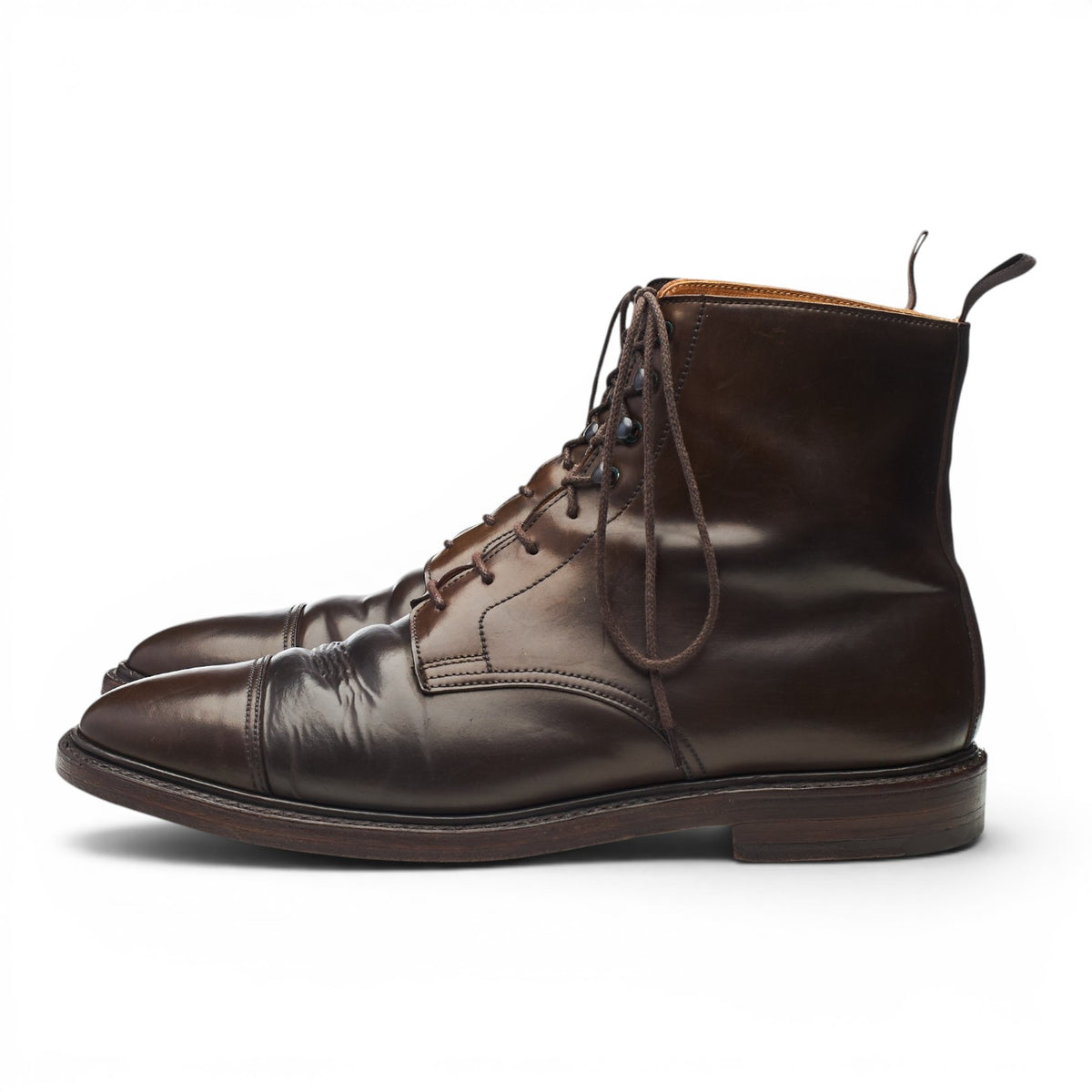 'Harlech' Dark Brown Cordovan Leather Boots UK 9.5 E
