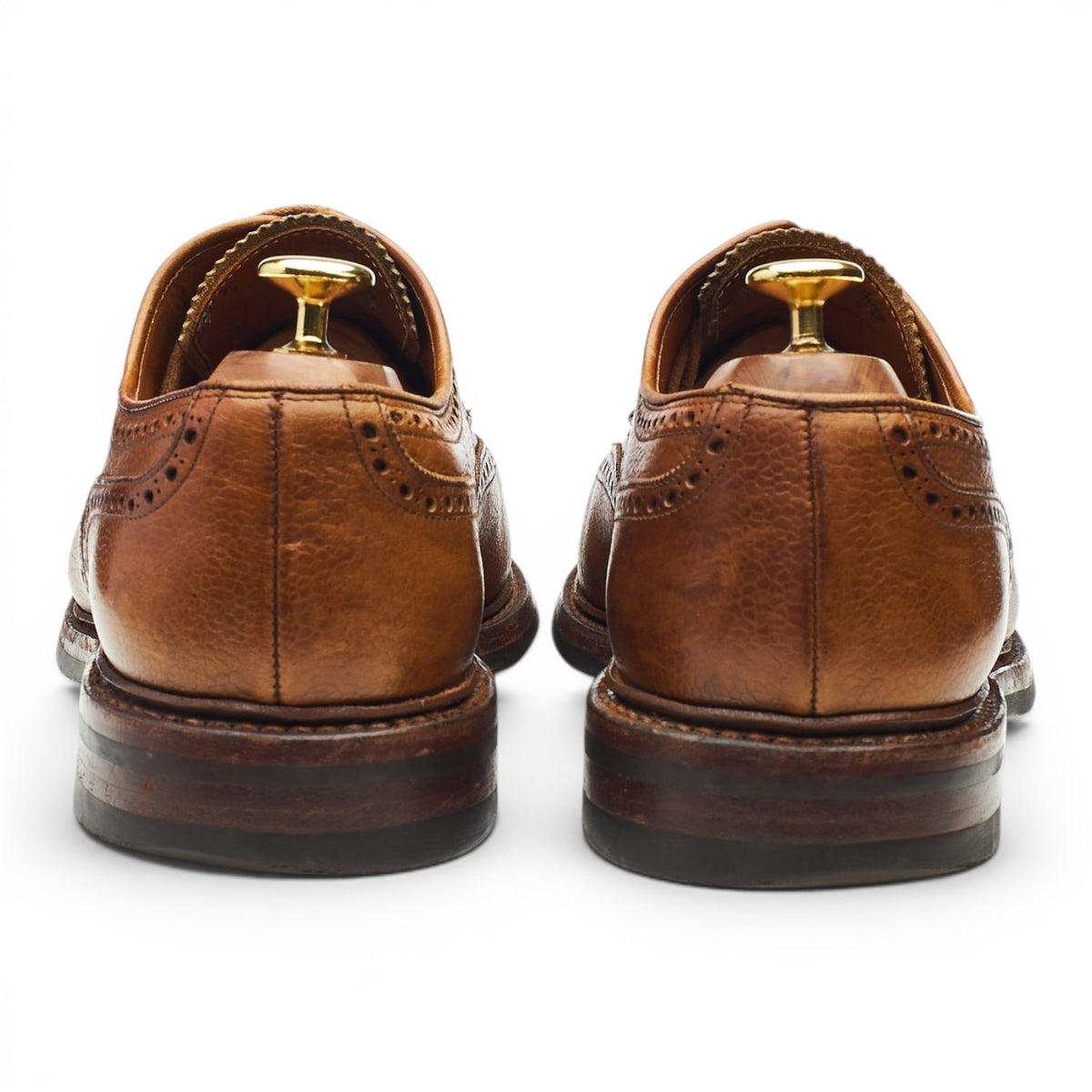 'Pembroke' Tan Brown Grain Leather Derby Brogues UK 8.5 E