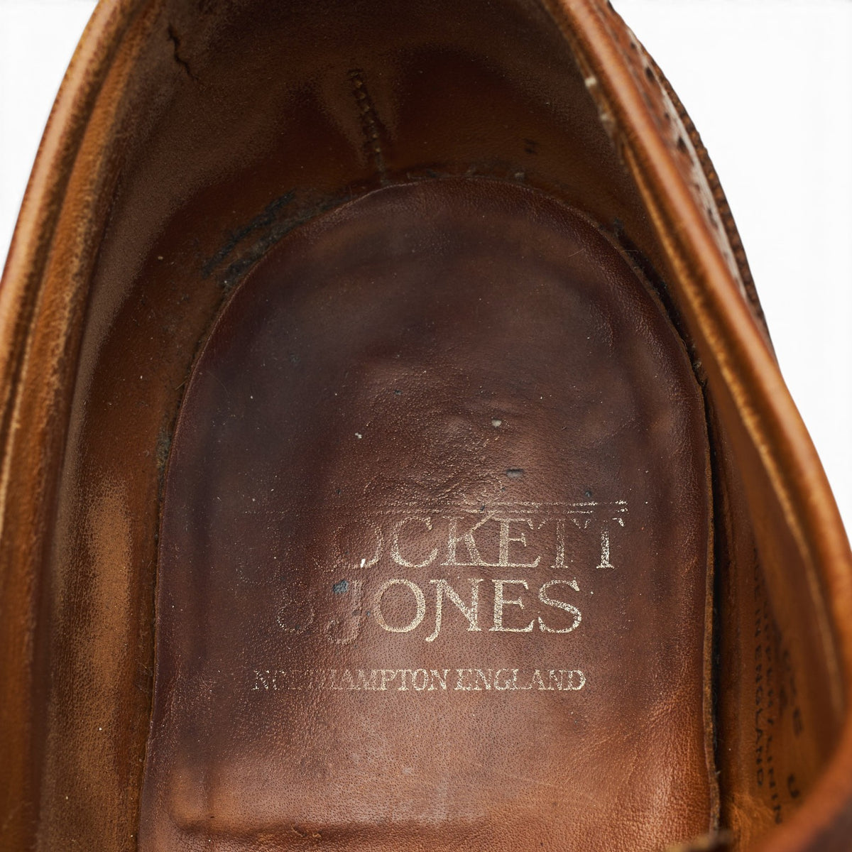'Pembroke' Tan Brown Grain Leather Derby Brogues UK 8.5 E