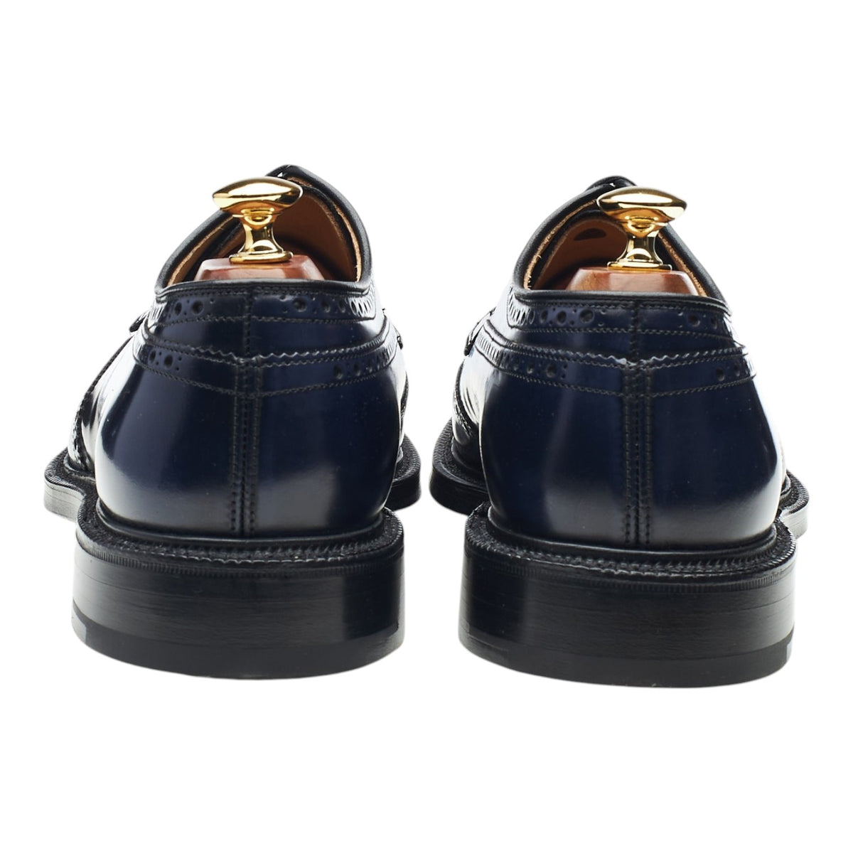 'Grafton' Navy Blue Leather Derby Brogues UK 9 G