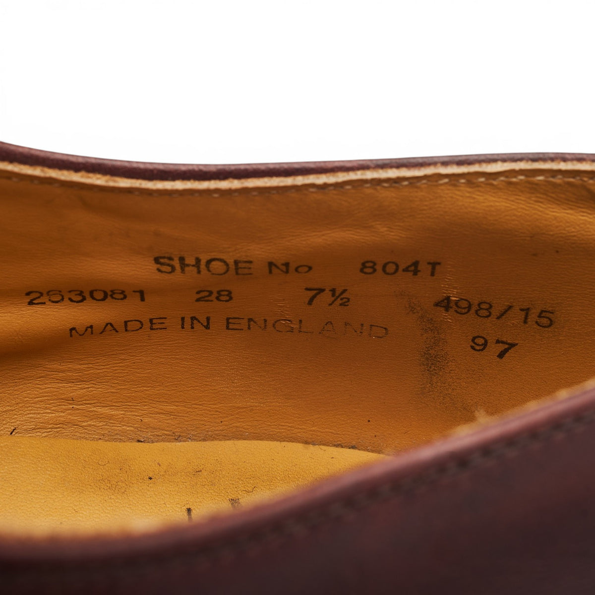 '804' Dark Brown Leather Derby UK 7.5