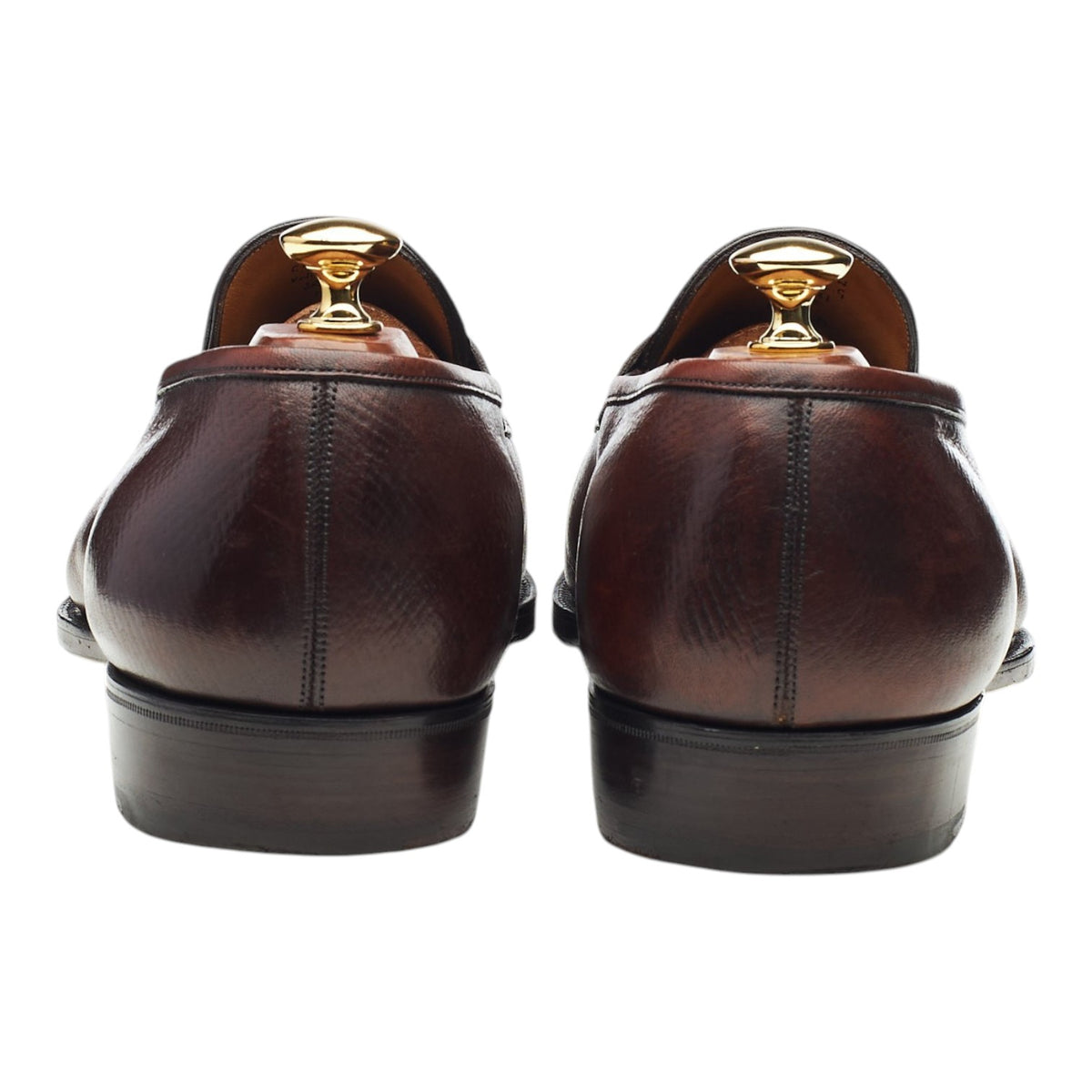 'Crompton' Dark Brown Grain Leather Loafers UK 9.5 G