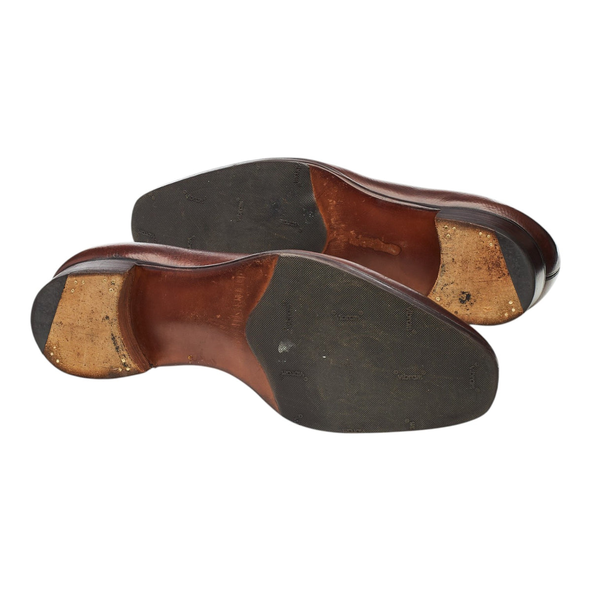 'Crompton' Dark Brown Grain Leather Loafers UK 9.5 G