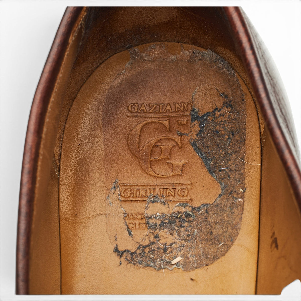 'Crompton' Dark Brown Grain Leather Loafers UK 9.5 G