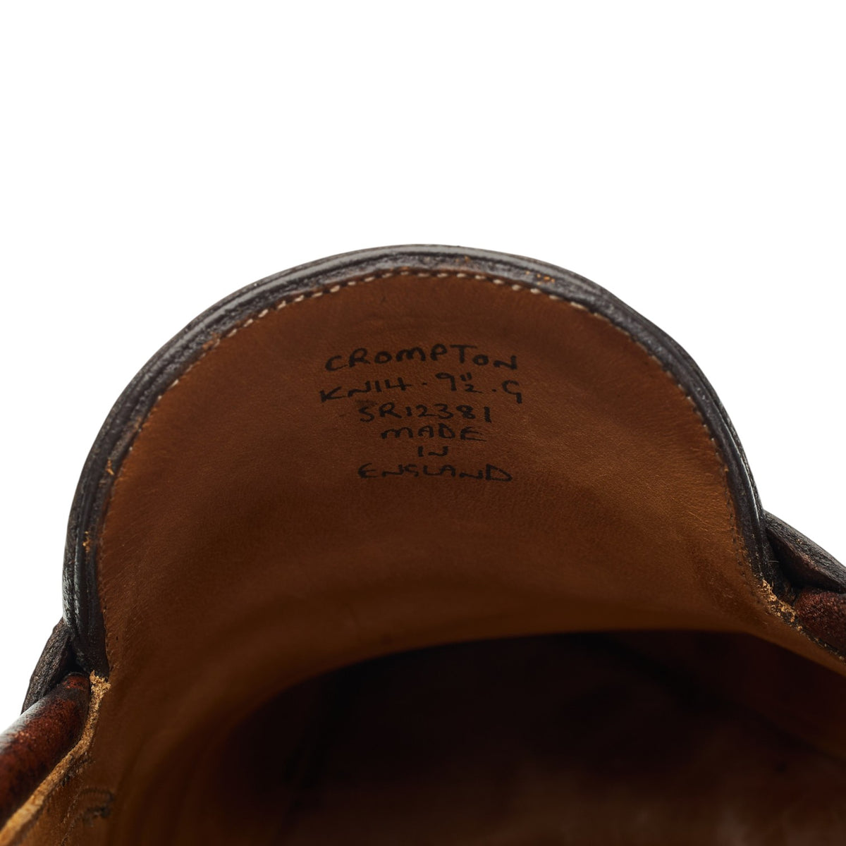 'Crompton' Dark Brown Grain Leather Loafers UK 9.5 G